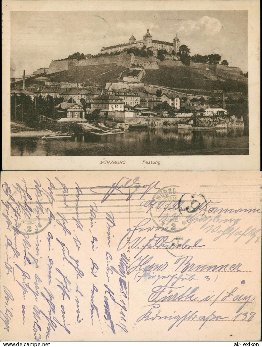 Ansichtskarte Würzburg Festung Marienberg, Anlegestelle 1918 - Wuerzburg