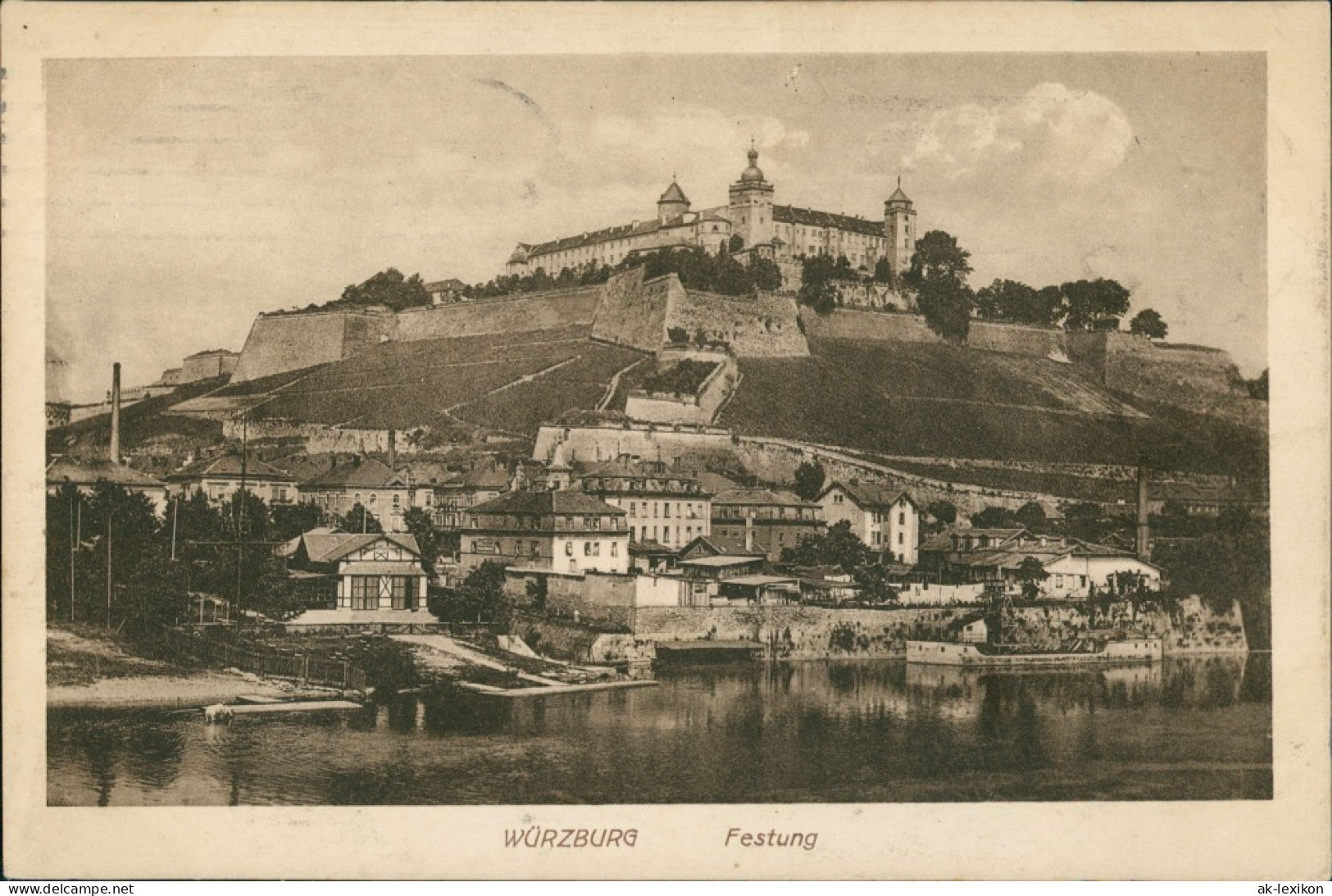 Ansichtskarte Würzburg Festung Marienberg, Anlegestelle 1918 - Wuerzburg