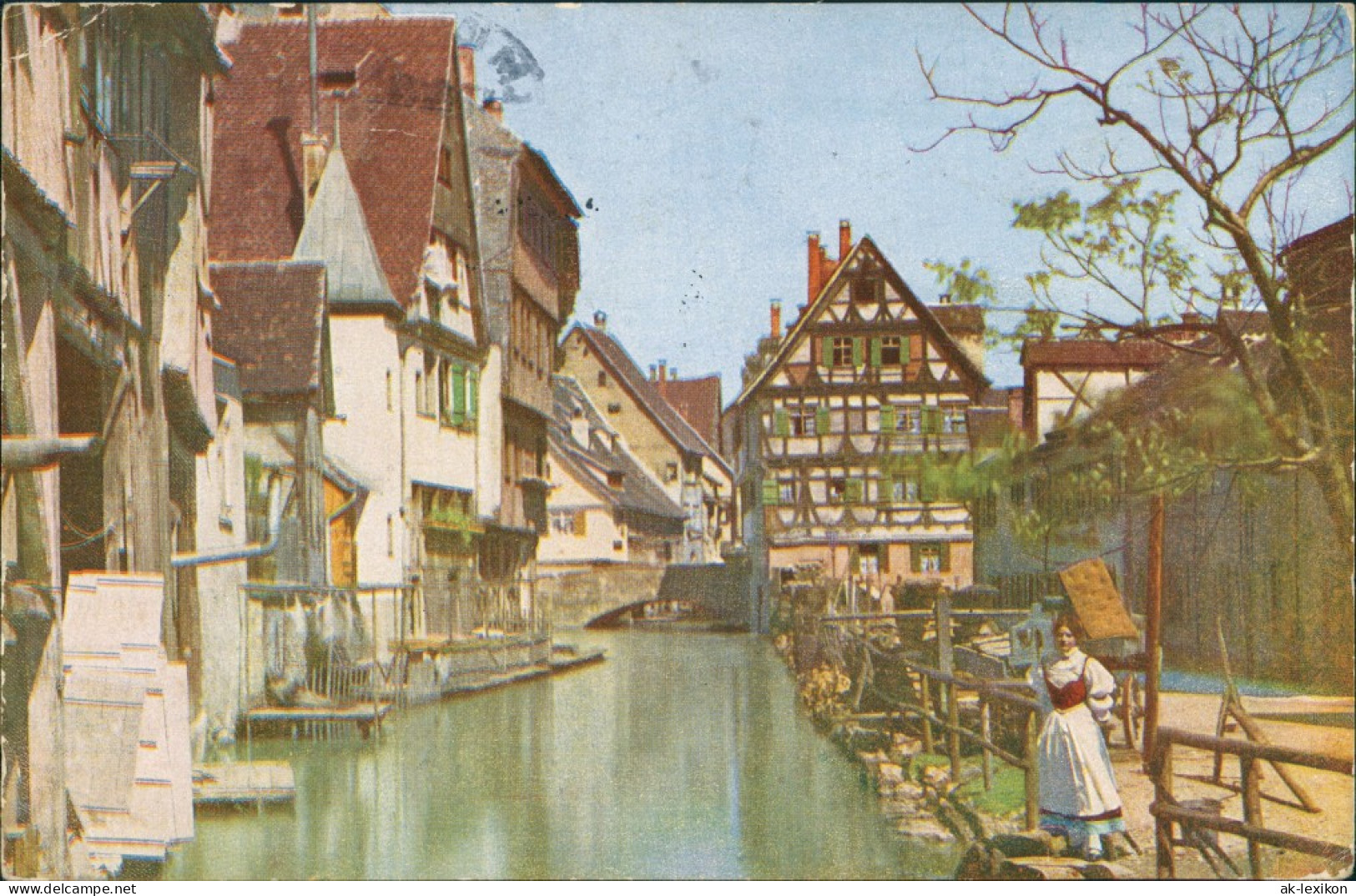 Ansichtskarte Ulm A. D. Donau Partie An Der Blau 1928 - Ulm