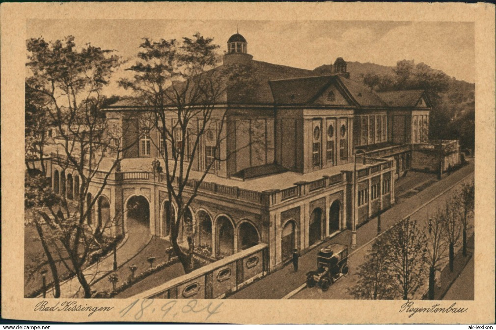 Ansichtskarte Bad Kissingen Partie Am Regentenbau 1924 - Bad Kissingen