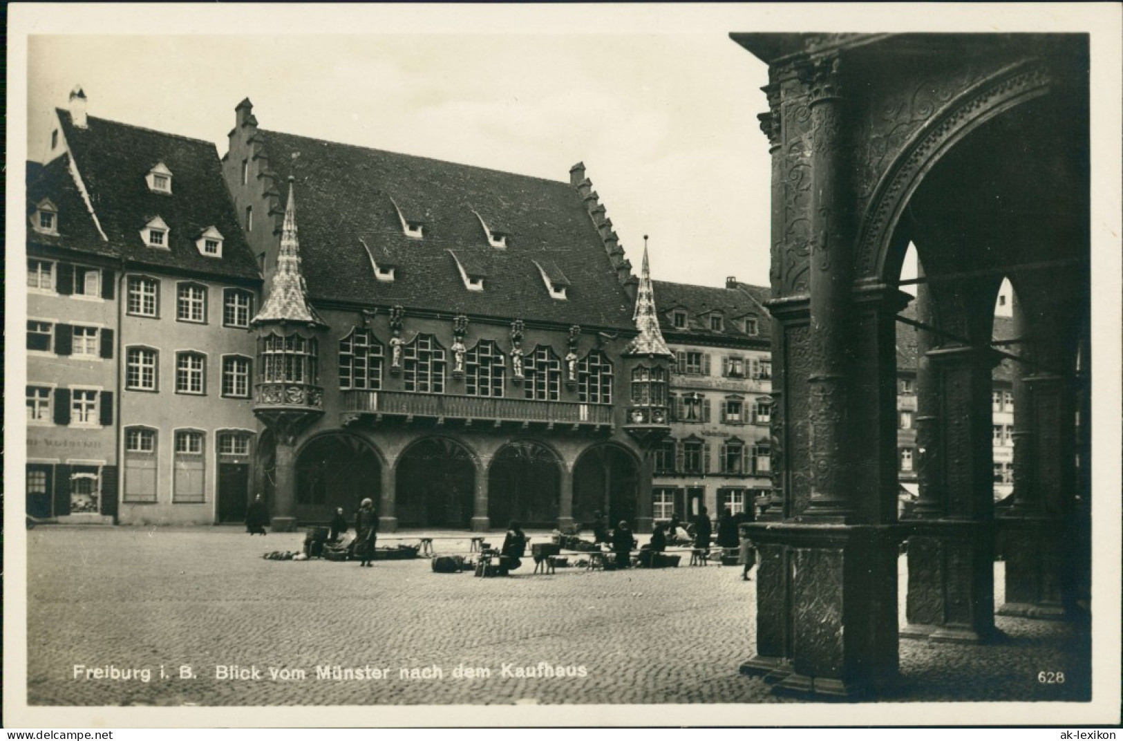 Ansichtskarte Freiburg Im Breisgau Kaufhaus - Markttreiben 1926 - Freiburg I. Br.