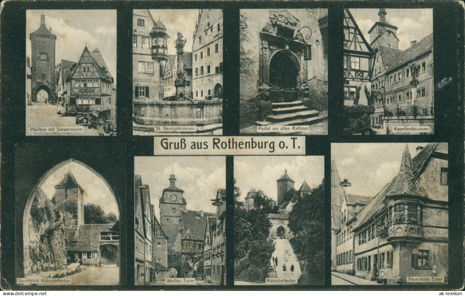 Ansichtskarte Rothenburg Ob Der Tauber Brunnen, Tore, Häuser 1916 - Rothenburg O. D. Tauber