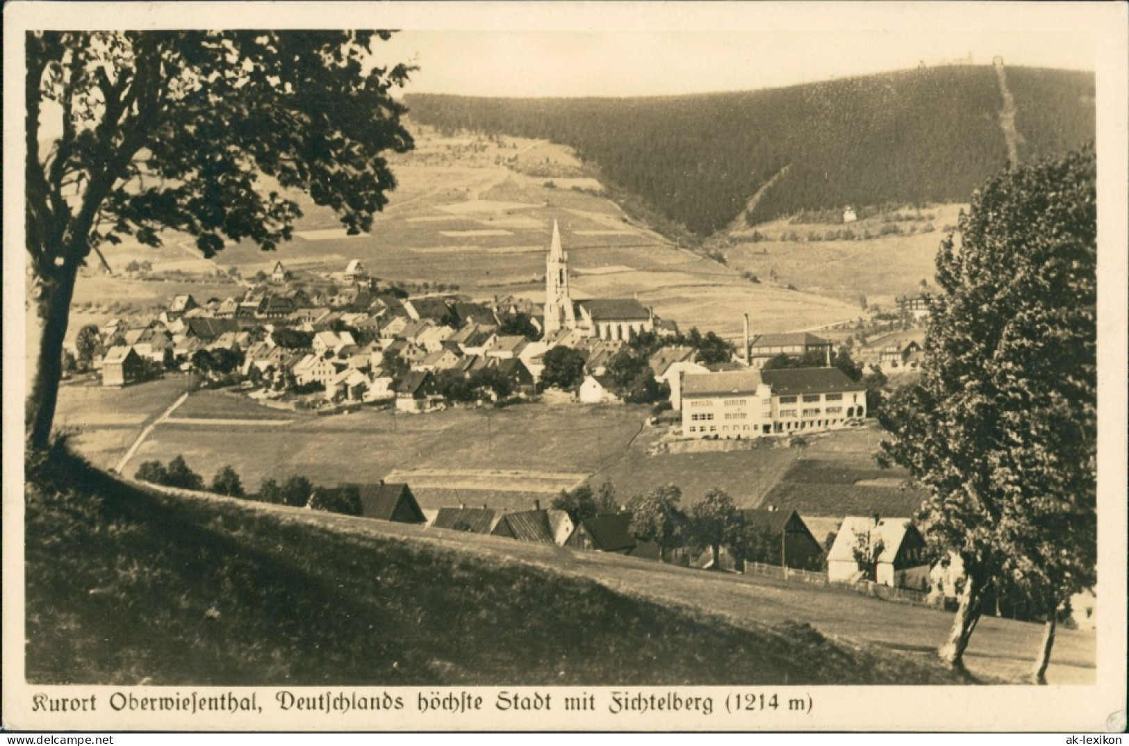 Ansichtskarte Oberwiesenthal Stadtblick 1934 - Oberwiesenthal