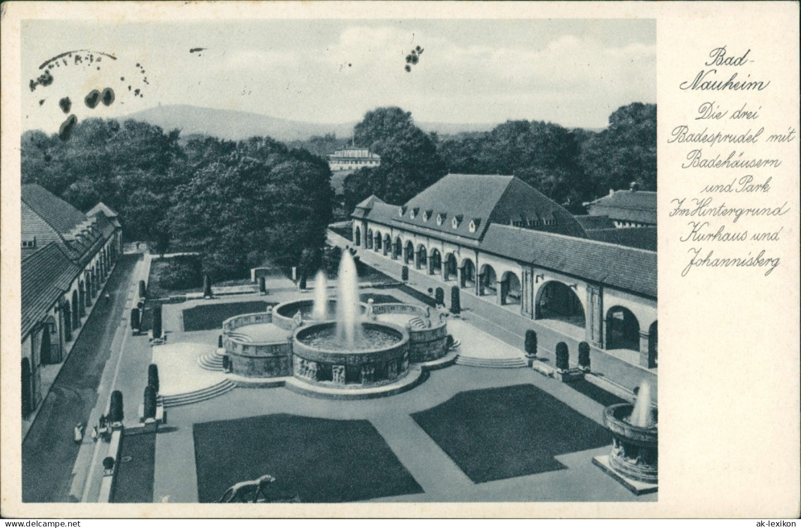 Ansichtskarte Bad Nauheim Kuranlagen 1938 - Bad Nauheim