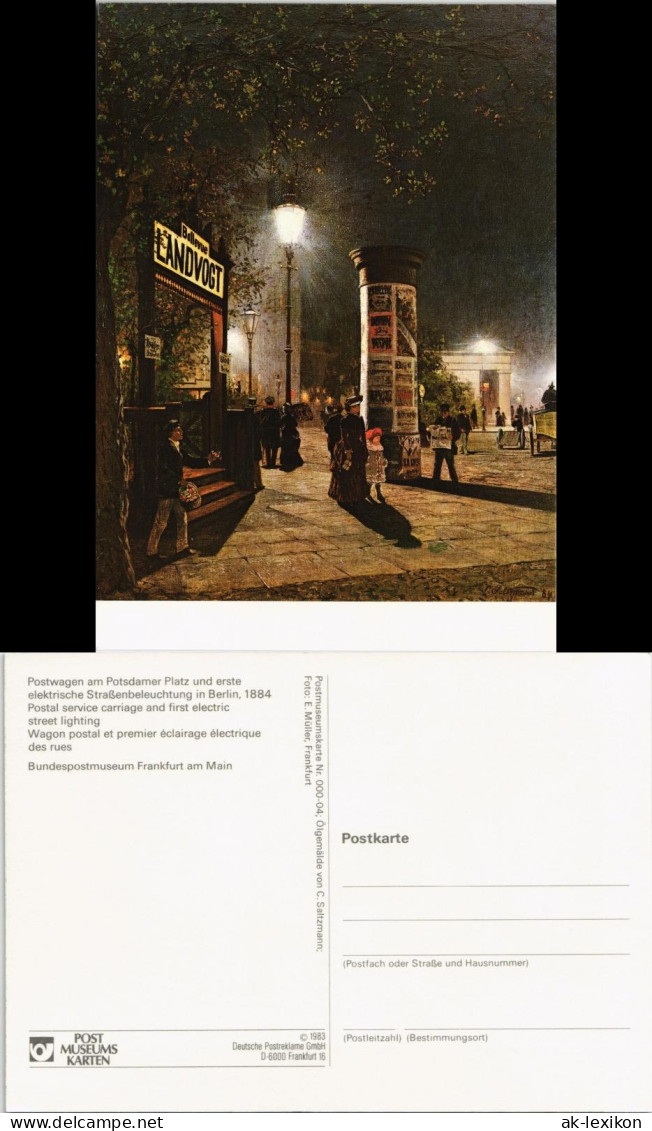 Postwagen Potsdamer Platz & Elektrische Straßenbeleuchtung Anno 1884 1983 - Ohne Zuordnung