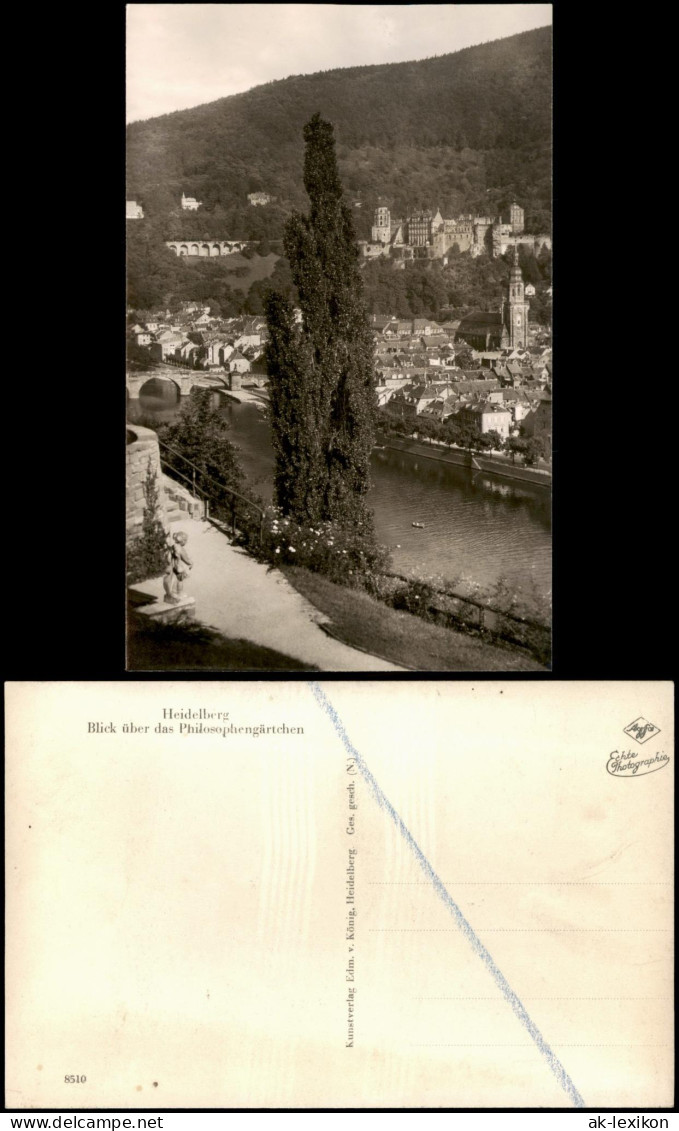 Ansichtskarte Heidelberg Blick über D. Philosophengärtchen 1950 - Heidelberg