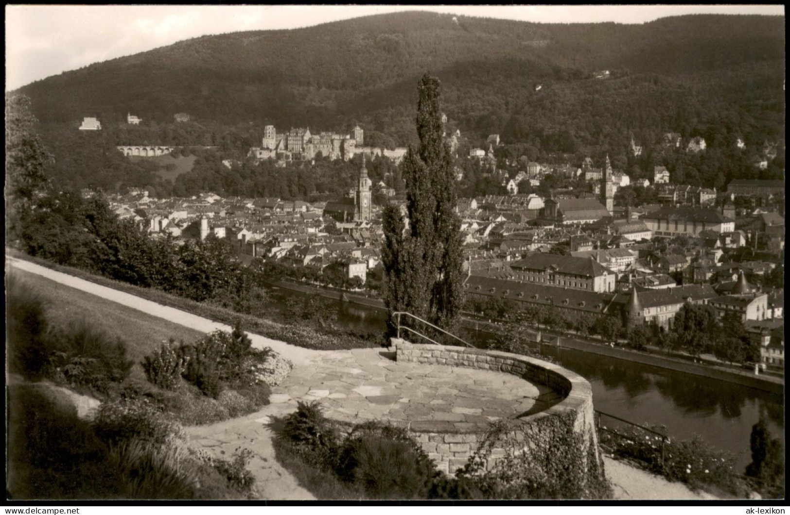 Ansichtskarte Heidelberg Blick Vom Philosophengärtchen 1950 - Heidelberg