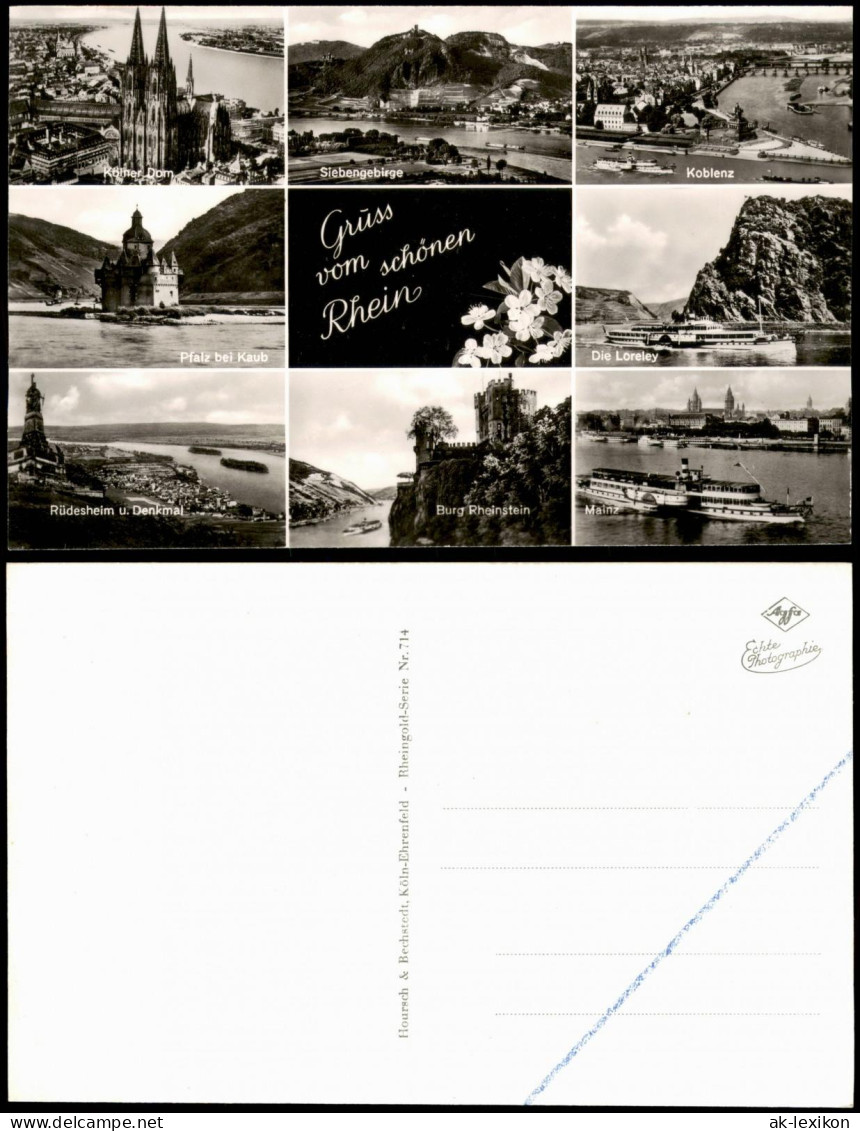 Rhein (Fluss) Mehrbildkarte Div. Orte U. Ansichten (Rheingold-Serie) 1960 - Unclassified