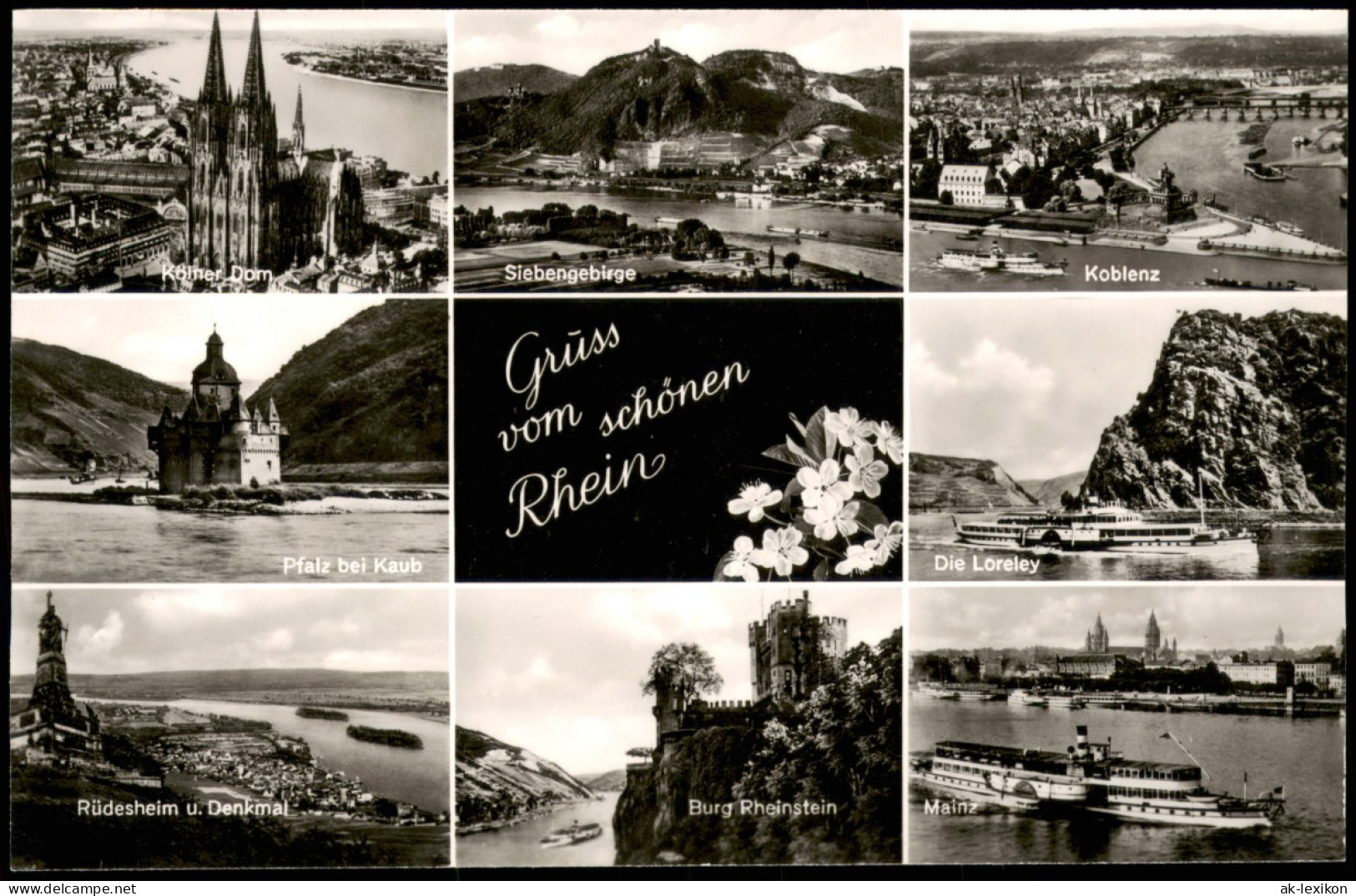 Rhein (Fluss) Mehrbildkarte Div. Orte U. Ansichten (Rheingold-Serie) 1960 - Ohne Zuordnung