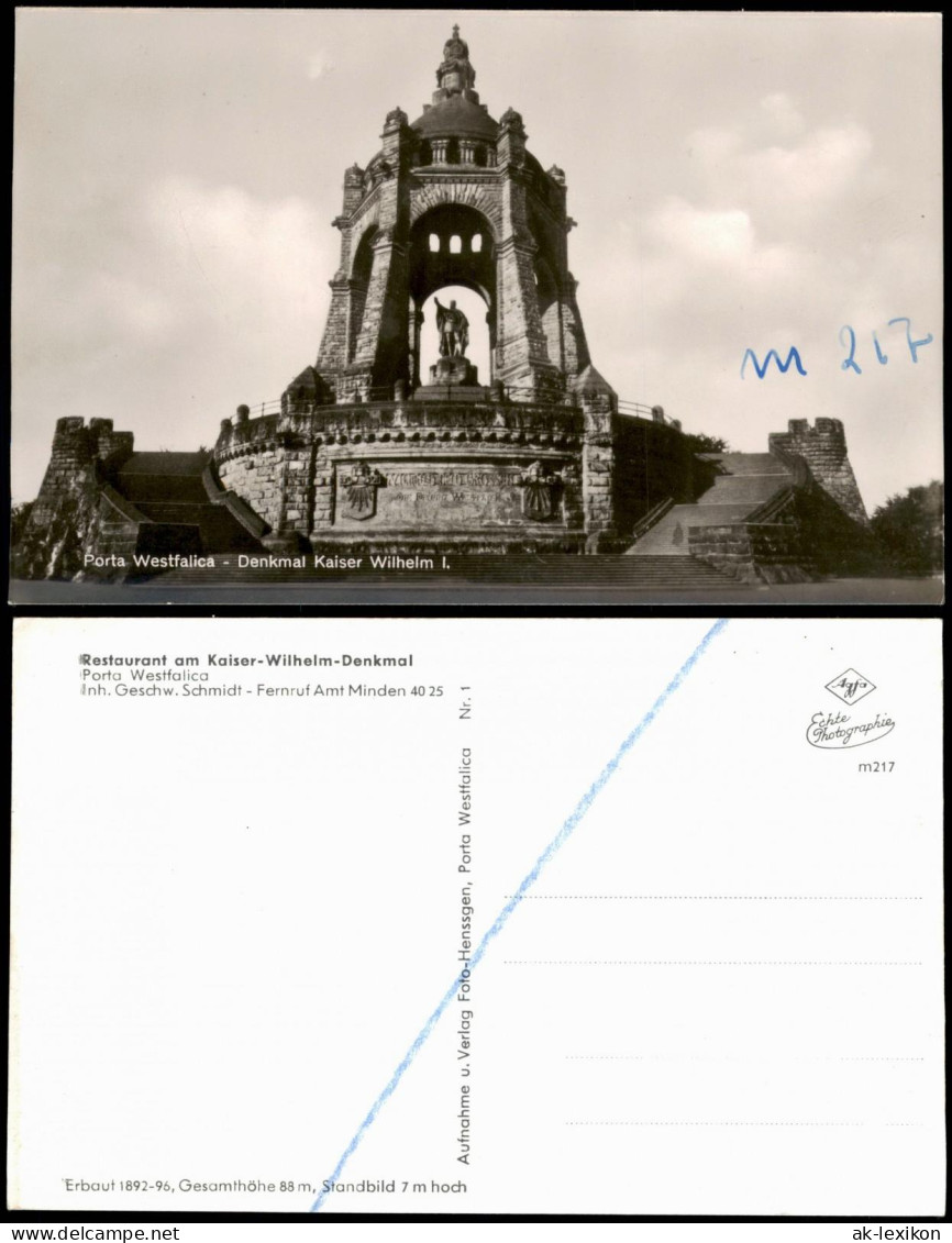 Ansichtskarte Porta Westfalica Kaiser-Wilhelm-Denkmal I. 1960 - Porta Westfalica