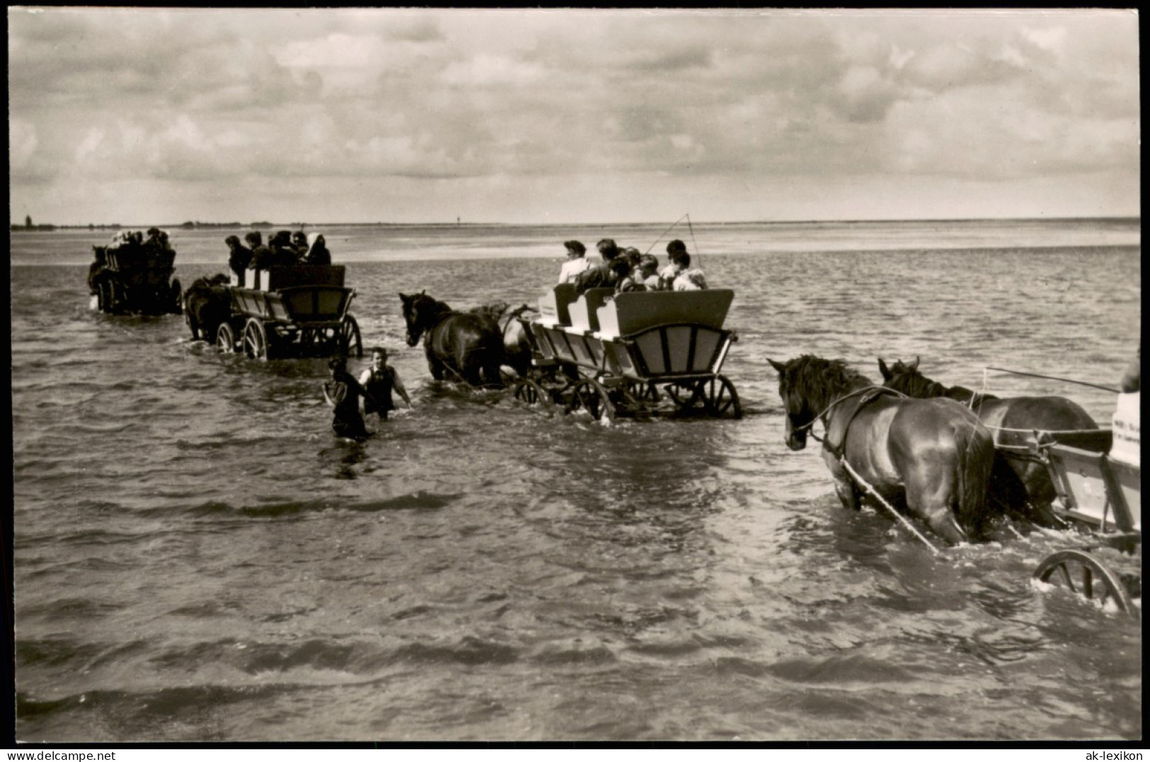 Duhnen-Cuxhaven Wattwagen Auf Der Fahrt Nach Der Insel Neuwerk 1960 - Cuxhaven