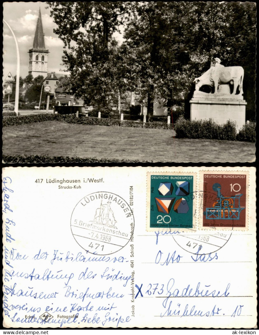 Lüdinghausen Partie  Strucks-Kuh 1968 Sonderstempel Der 5. Briefmarkenschau - Lüdinghausen