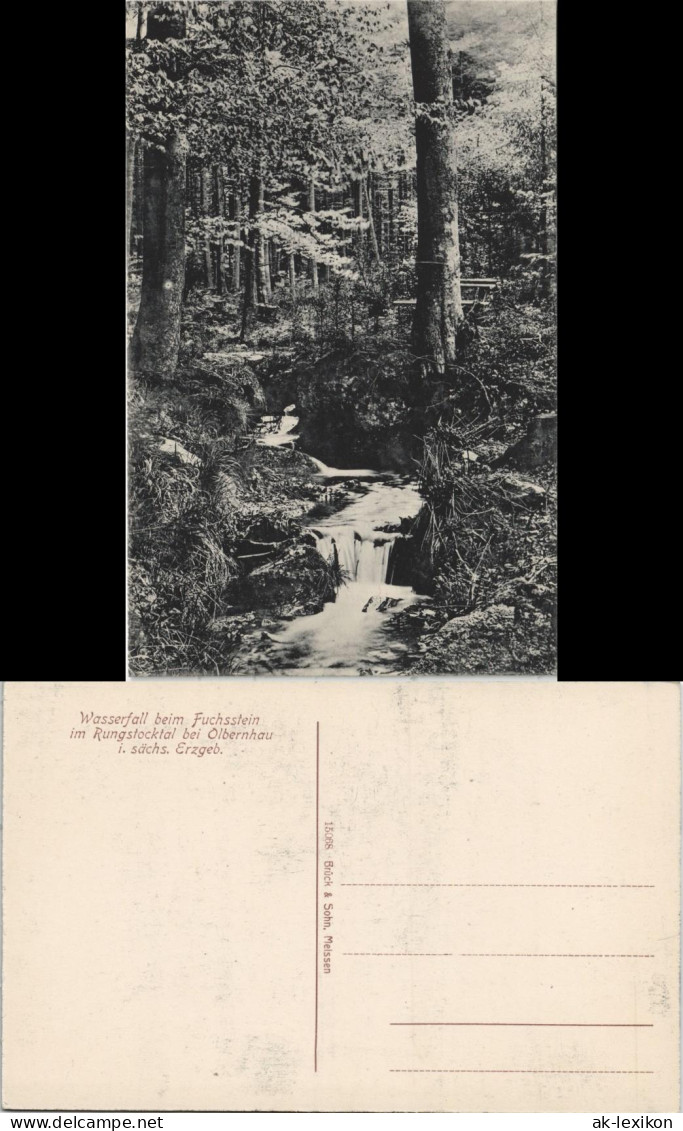 Ansichtskarte Olbernhau Wasserfall Beim Fuchsstein 1913 - Olbernhau