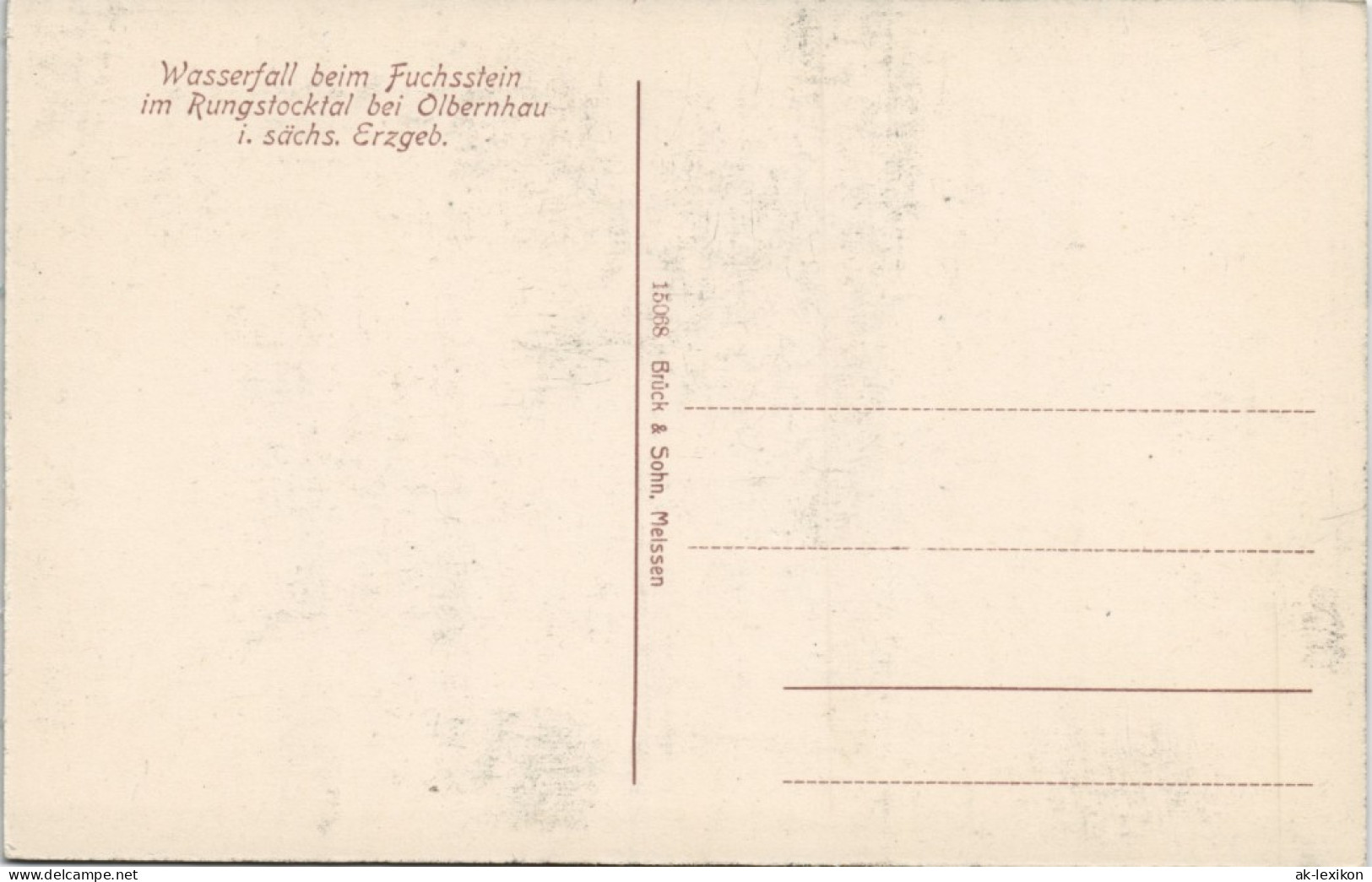 Ansichtskarte Olbernhau Wasserfall Beim Fuchsstein 1913 - Olbernhau