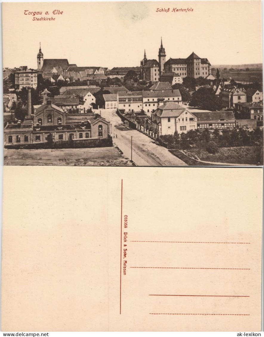 Ansichtskarte Torgau Straßenpartie - Fabrik 1908 - Torgau