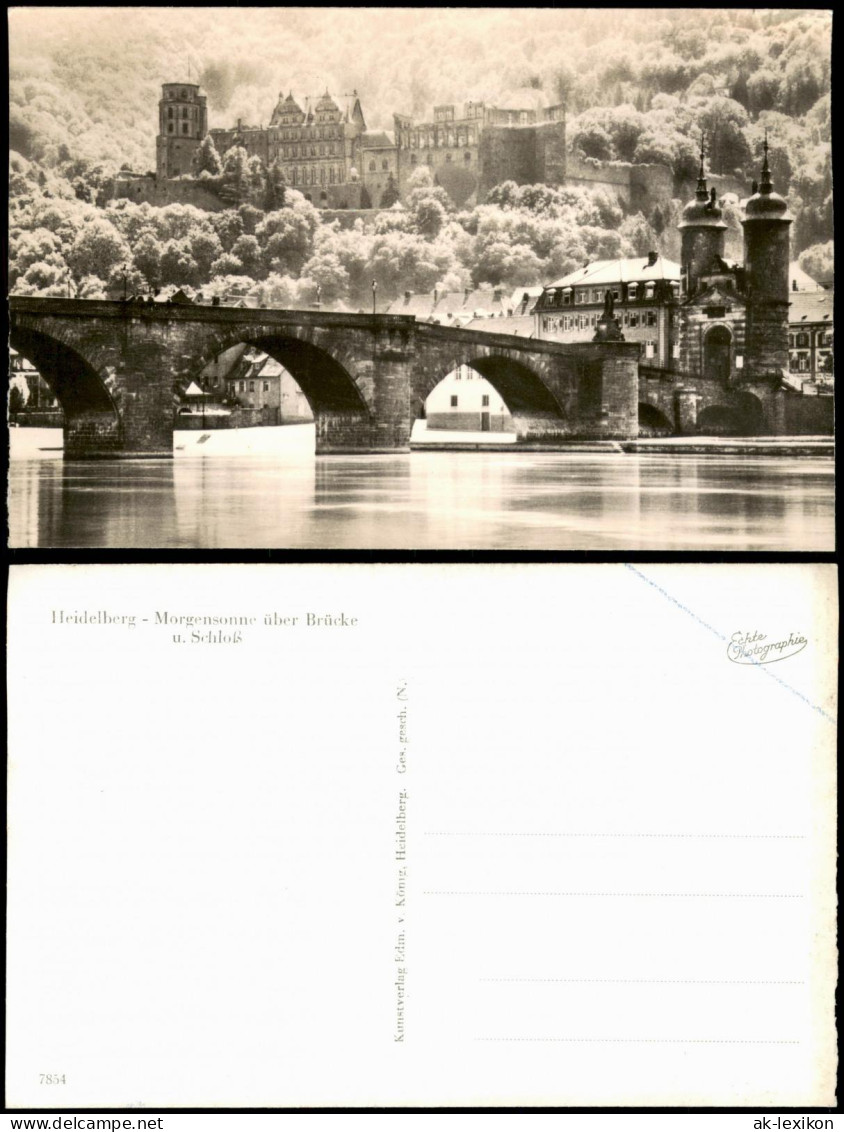 Ansichtskarte Heidelberg Morgensonne über Brücke 1963 - Heidelberg