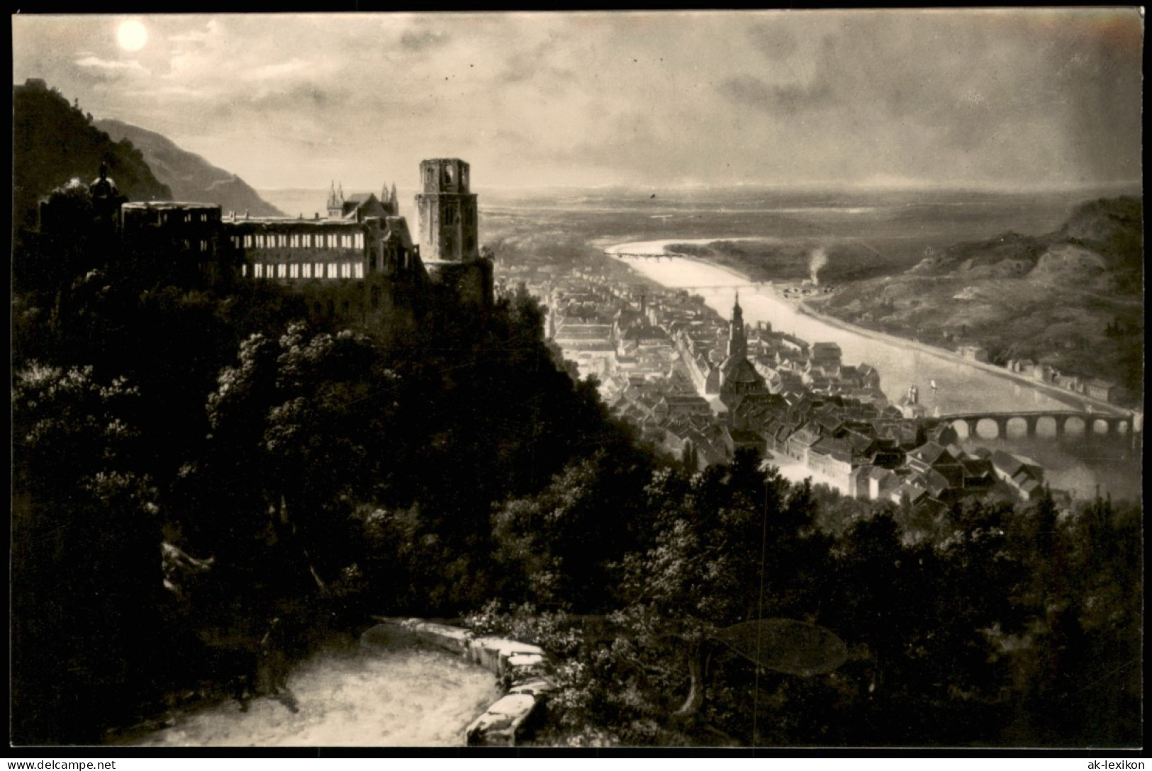 Ansichtskarte Heidelberg Schloss Bei Mondschein 1963 - Heidelberg