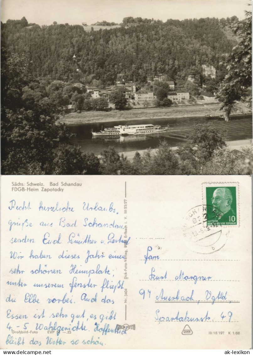 Ansichtskarte Bad Schandau Totale, Elbdampfer 1968 - Bad Schandau