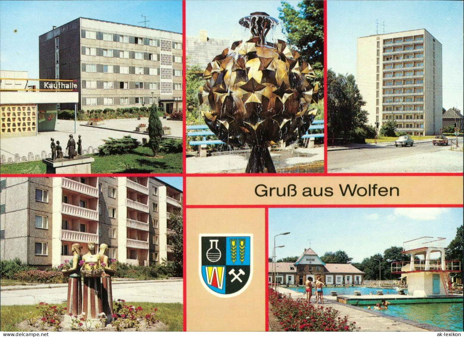 Wolfen Kaufhalle, Markt, Hochhaus Thalheimer Straße, Krondorfer Straße,  1988 - Altri & Non Classificati