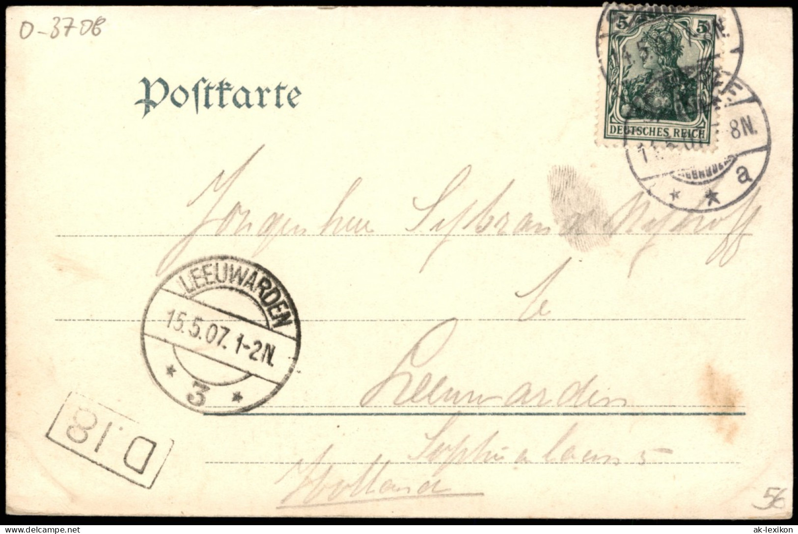 Ansichtskarte Schierke Stadtpartie 1907  Ankunftsstempel Leeuwarden - Altri & Non Classificati