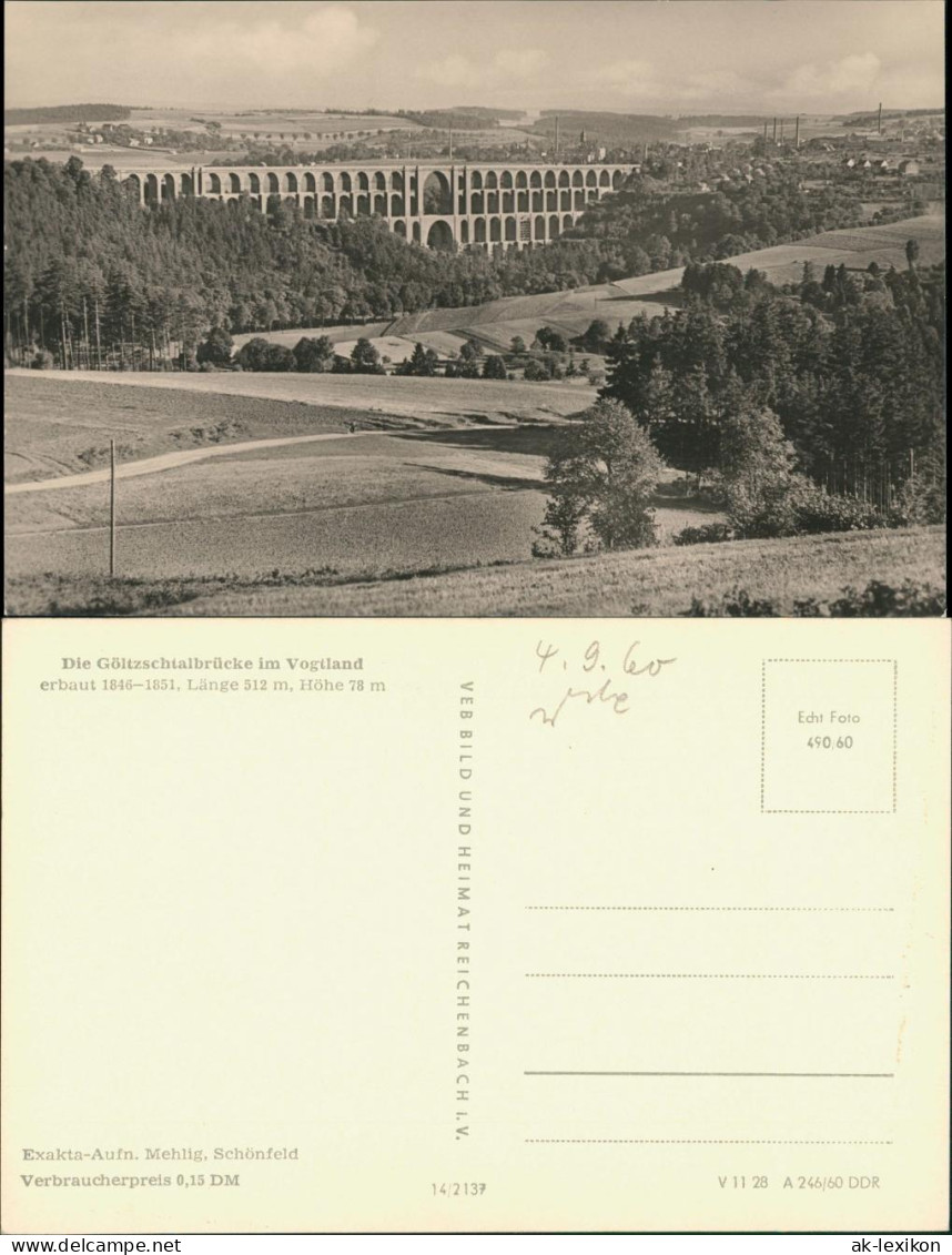 Ansichtskarte Mylau Göltzschtalbrücke Vogtland Panorama Brücke DDR AK 1960 - Mylau