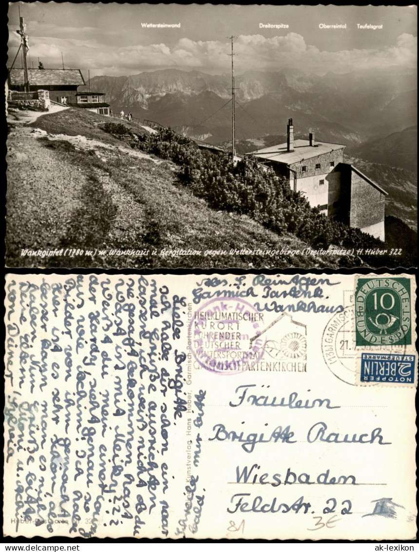 Partenkirchen-Garmisch  Wank-Gipfel Mit Wankhaus U. Bergstation 1955 - Garmisch-Partenkirchen