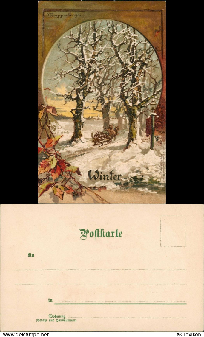 Ansichtskarte  Guggenberger Künstlerkarte Gold Winter 1912 - Ohne Zuordnung