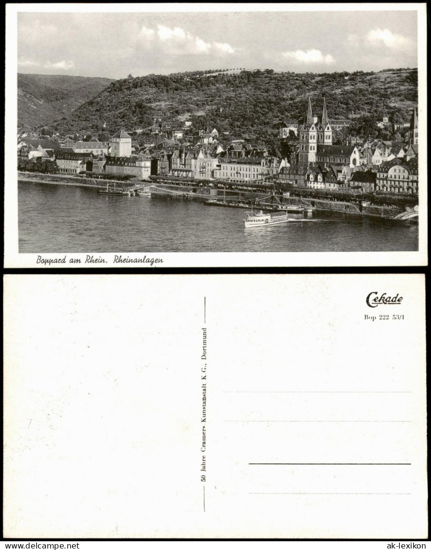 Ansichtskarte Boppard Panorama-Ansicht Rheinanlagen 1953 - Boppard