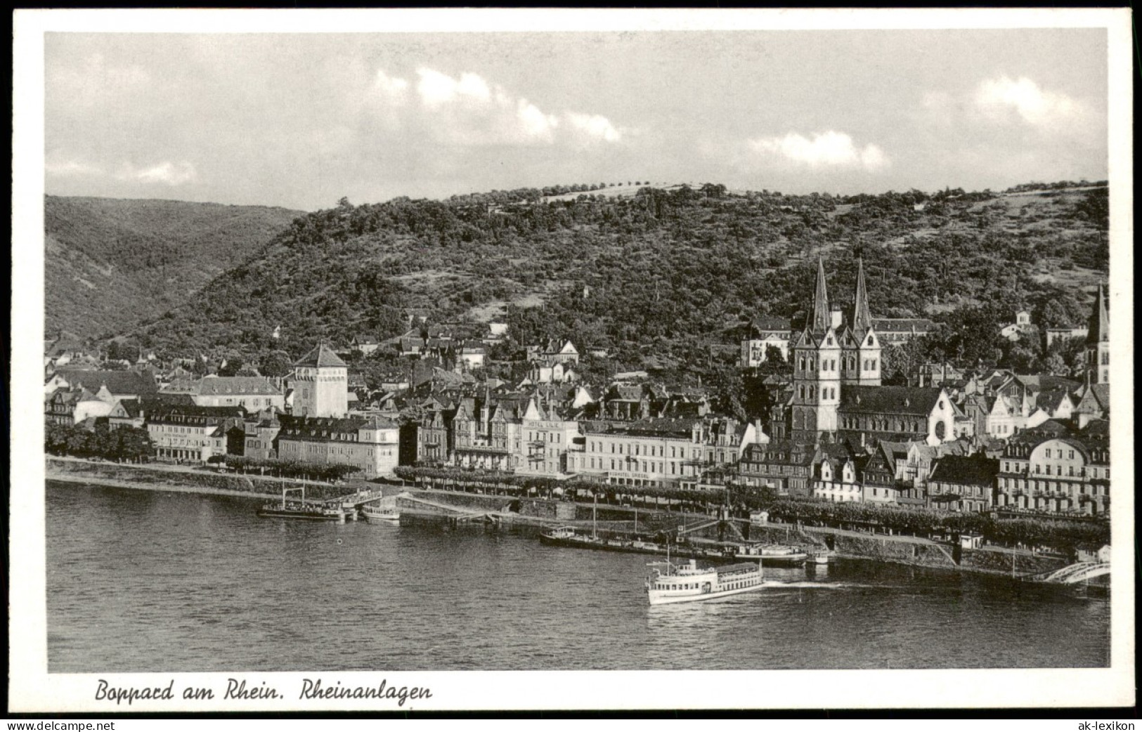 Ansichtskarte Boppard Panorama-Ansicht Rheinanlagen 1953 - Boppard