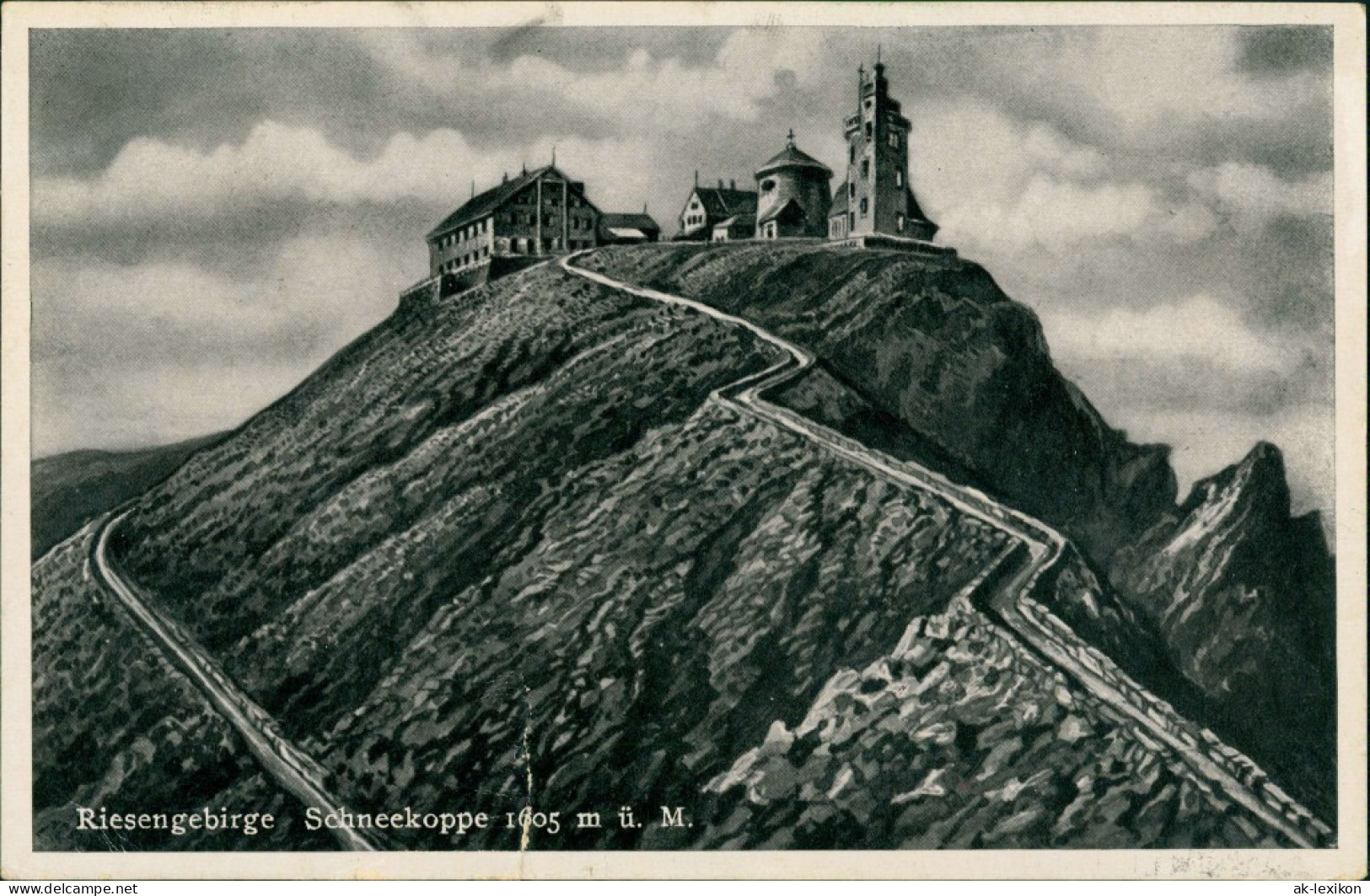 Krummhübel Karpacz Schneekoppe/Sněžka/Śnieżka - Künstlerkarte 1934 - Schlesien