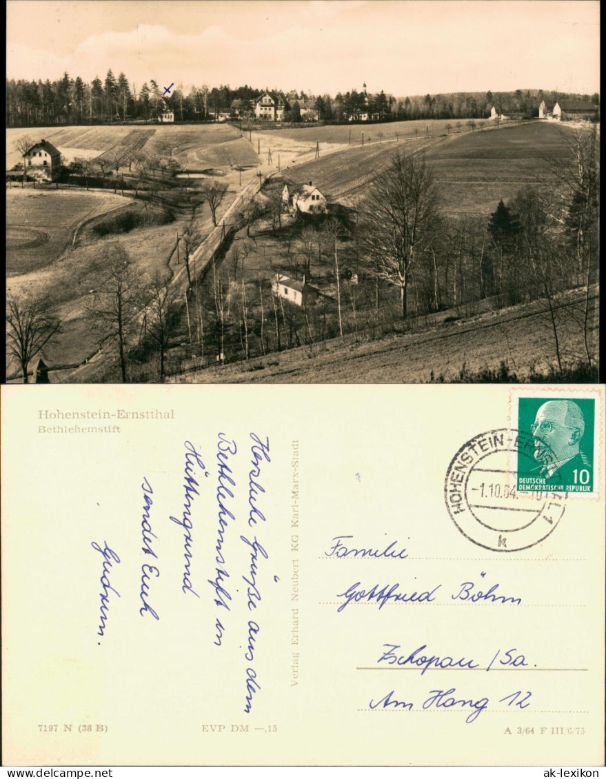 Hohenstein-Ernstthal Bethlehemstift-Hüttengrunde DDR Postkarte 1964 - Hohenstein-Ernstthal
