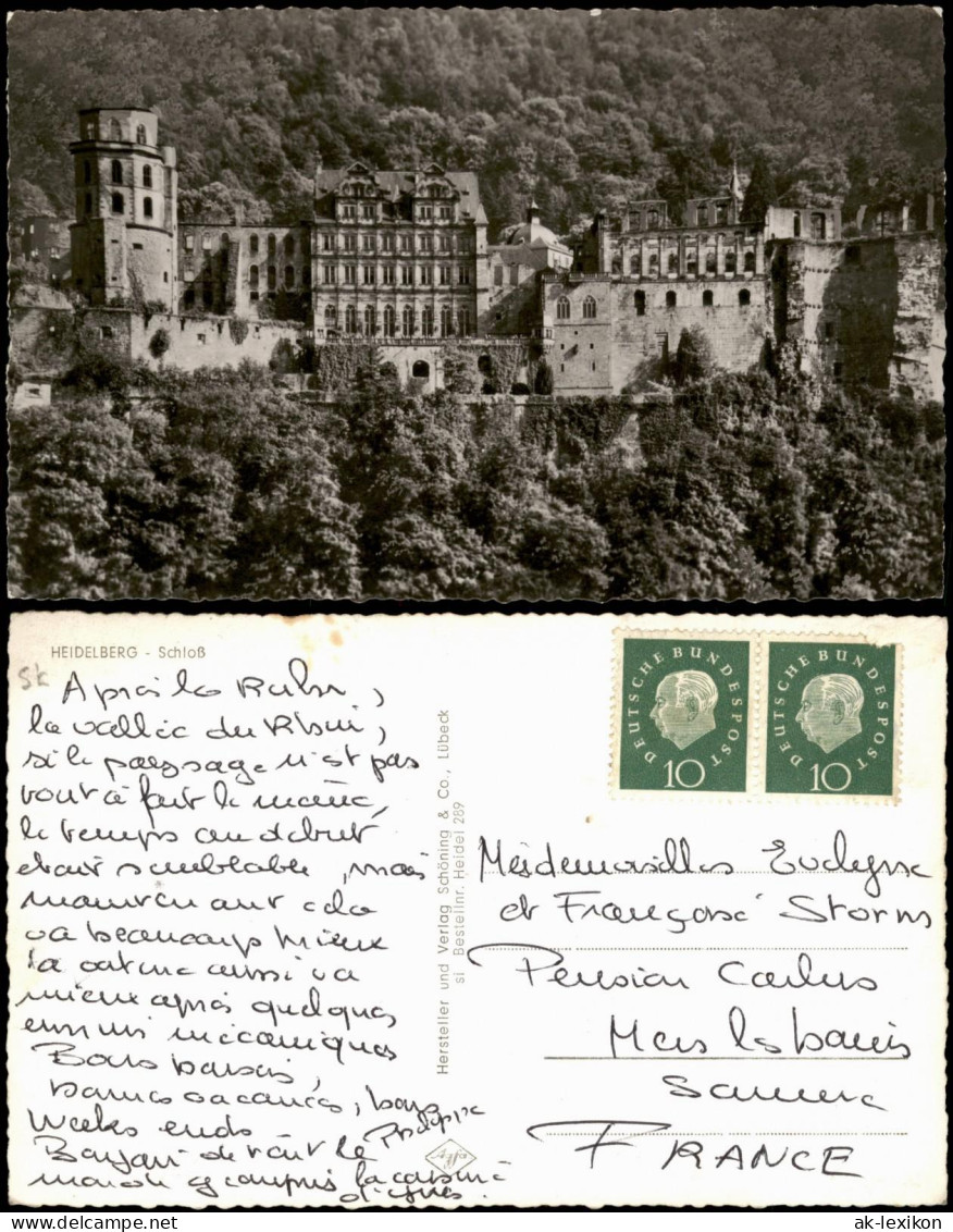 Heidelberg Heidelberger Schloss Gesamtansicht, Castle Building 1955 - Heidelberg