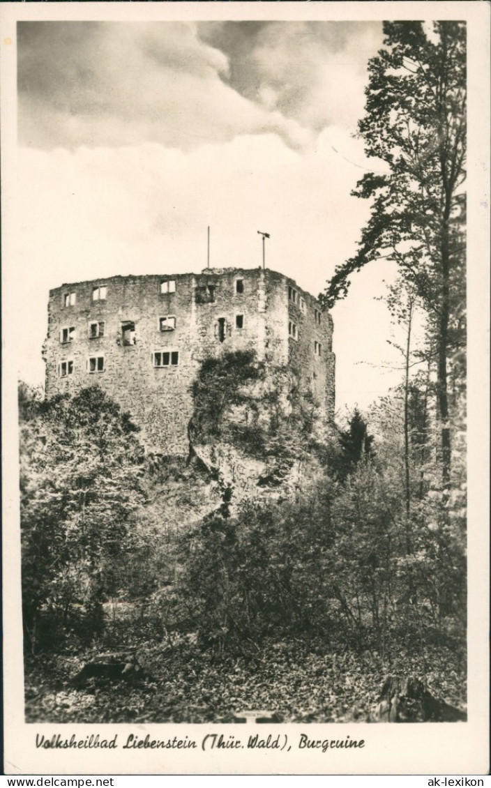 Ansichtskarte Bad Liebenstein Partie An Der Burg Ruine 1955 - Bad Liebenstein