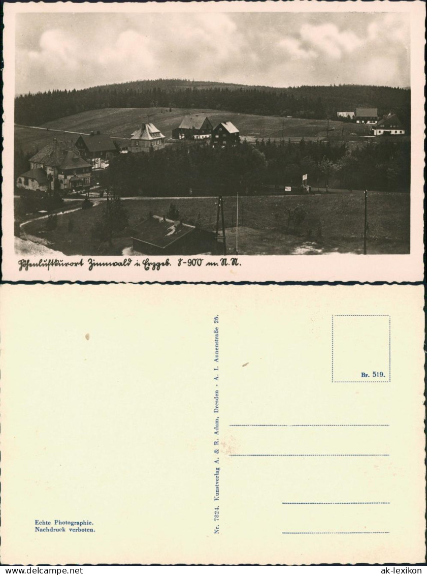 Ansichtskarte Zinnwald-Georgenfeld-Altenberg (Erzgebirge) Stadtpartie 1935 - Altenberg
