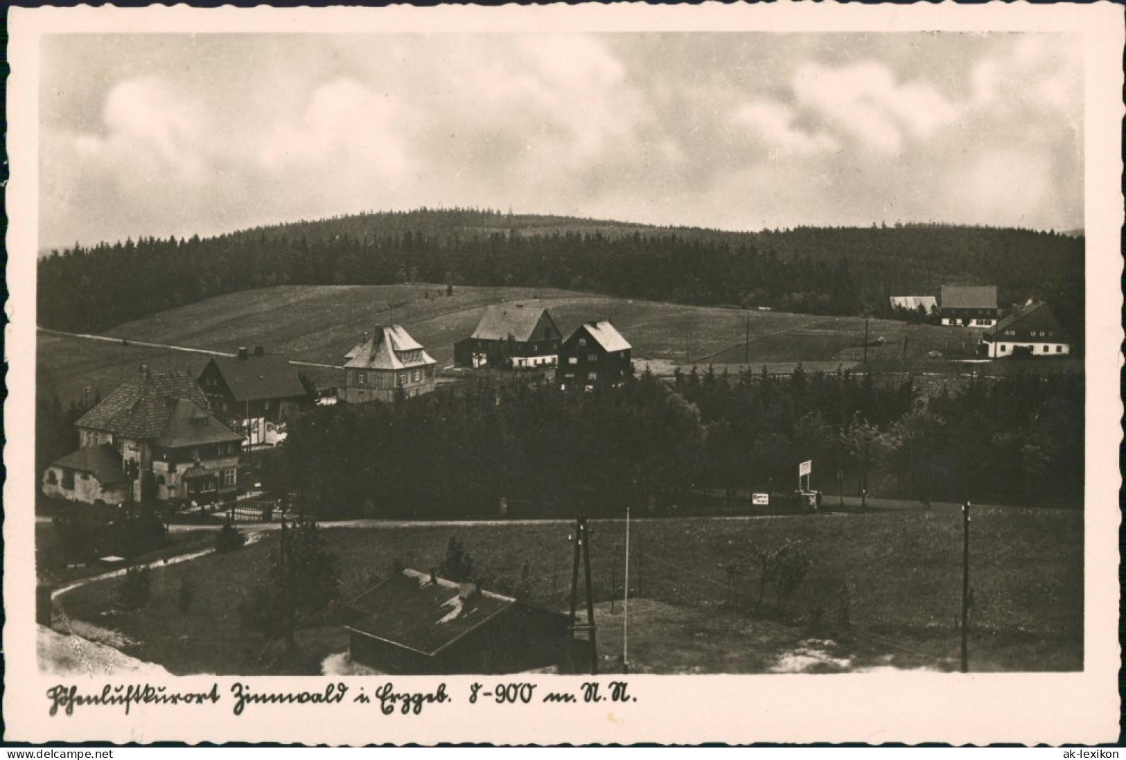 Ansichtskarte Zinnwald-Georgenfeld-Altenberg (Erzgebirge) Stadtpartie 1935 - Altenberg