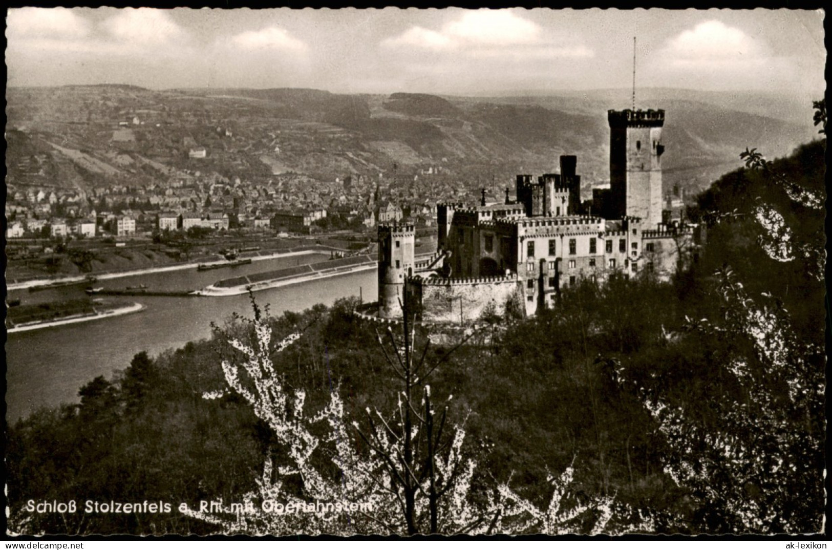 Stolzenfels-Koblenz Burg Stolzenfels, Rhein Blick Auf Oberlahnstein 1960 - Koblenz