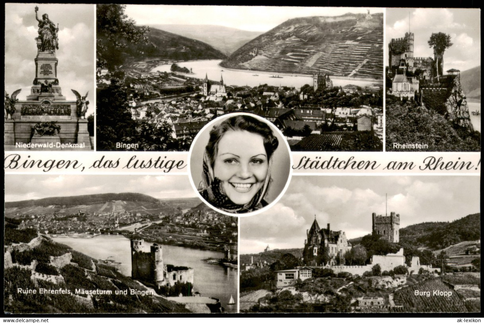 Bingen Am Rhein Mehrbildkarte Mit Umlandansichten Ua.   Rhein 1950 - Bingen