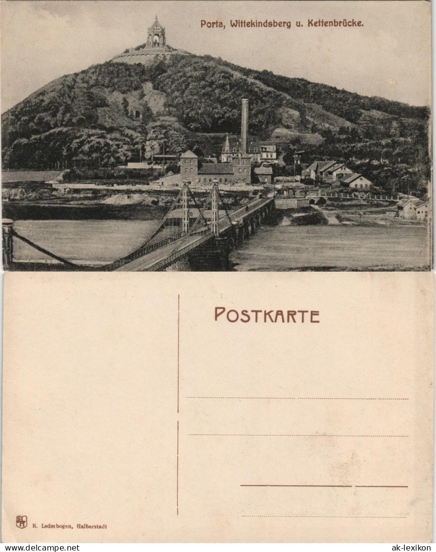 Ansichtskarte Porta Westfalica Wittekindsberg, Kettenbrücke UndFabrik 1912 - Porta Westfalica