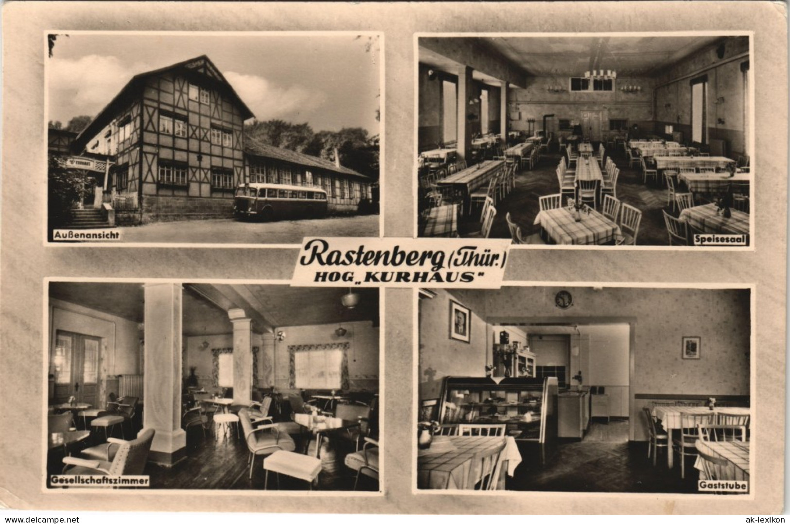 Ansichtskarte Rastenberg (Thüringen) 4 Bild HOG Kurhaus 1964 - Rastenburg