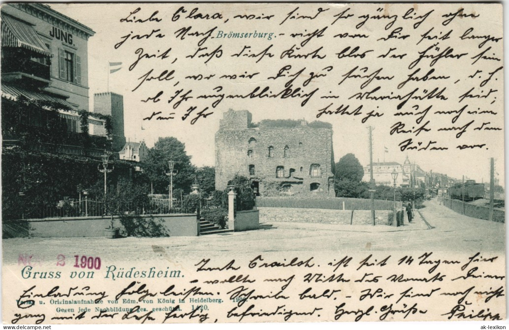 Ansichtskarte Rüdesheim (Rhein) Partie An Der Brömserburg 1900/0000 - Rüdesheim A. Rh.