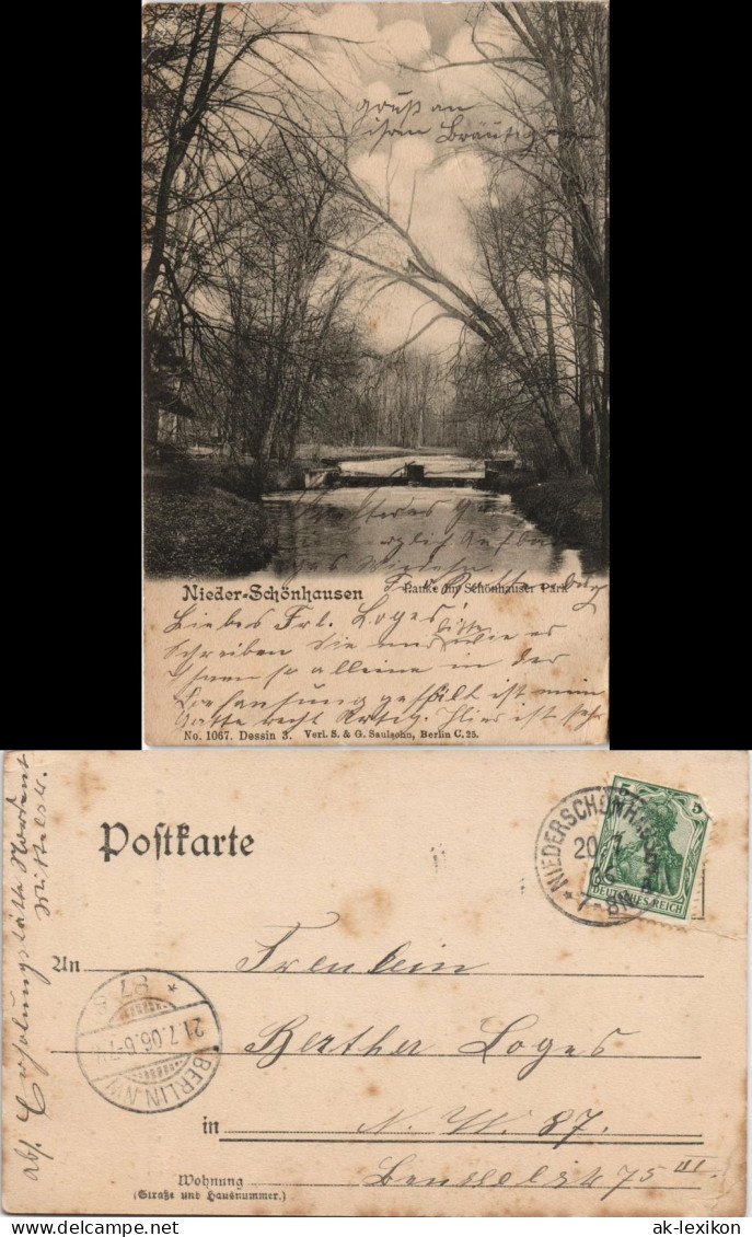 Niederschönhausen-Berlin Stadtteilansicht Partie Im Schönhauser Park 1906 - Pankow