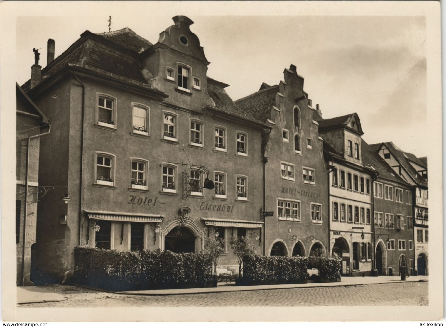 Ansichtskarte Rothenburg Ob Der Tauber Hotel Eisenhut Strassen Ansicht 1940 - Rothenburg O. D. Tauber