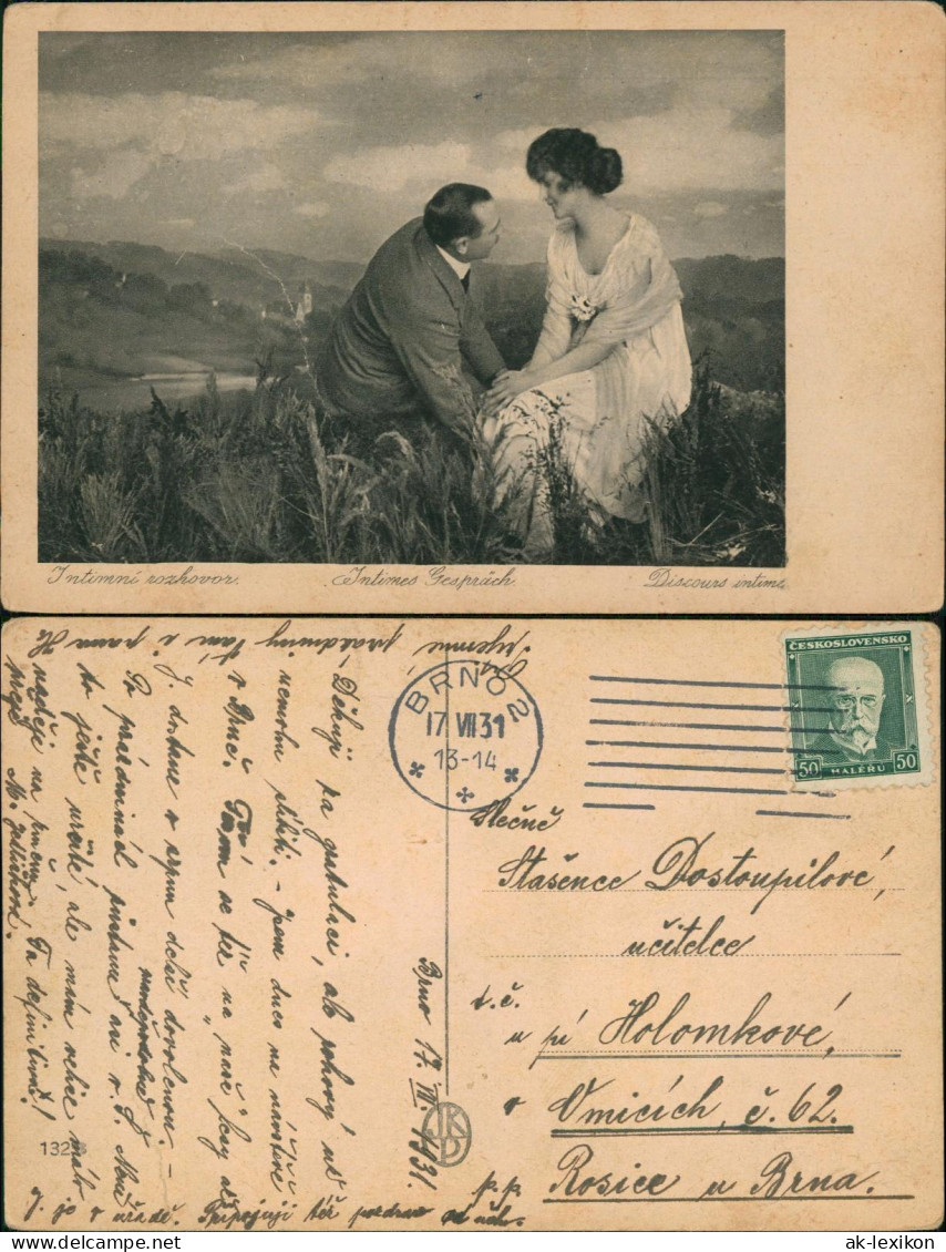 Ansichtskarte  Liebe Liebespaare - Love Intimes Gespräch Discours Intims 1931 - Coppie