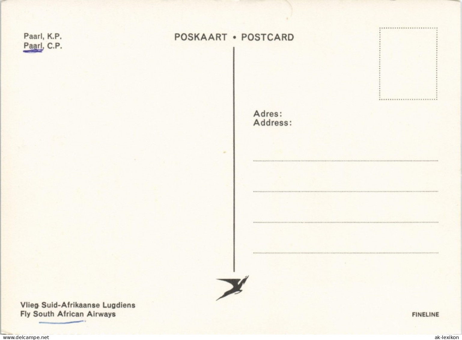 Postcard Paarl Panorama Gesamtansicht, Stadt Südafrika 1970 - Sudáfrica