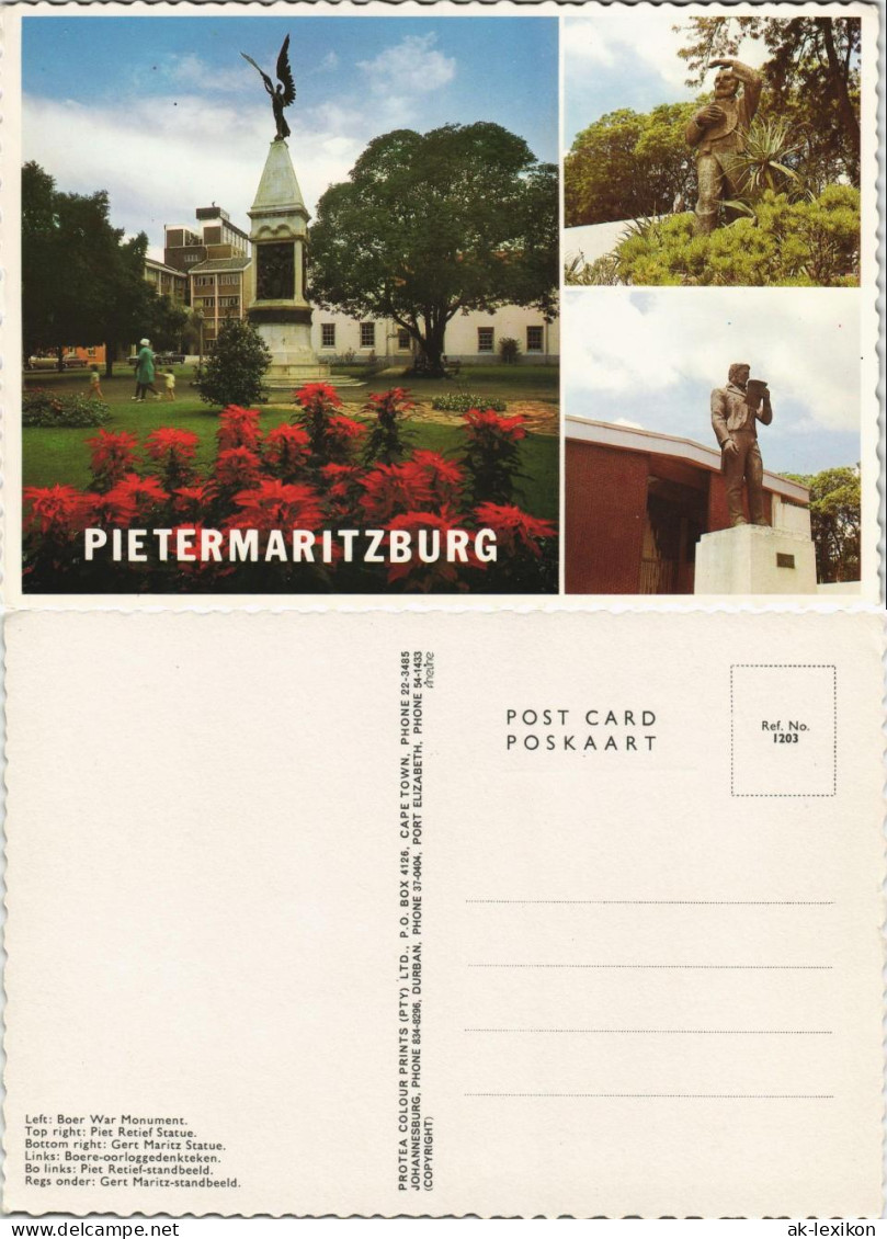 Pietermaritzburg MB: Boer War Monument, Piet Retief Statue  Maritz Statue 1975 - Sud Africa