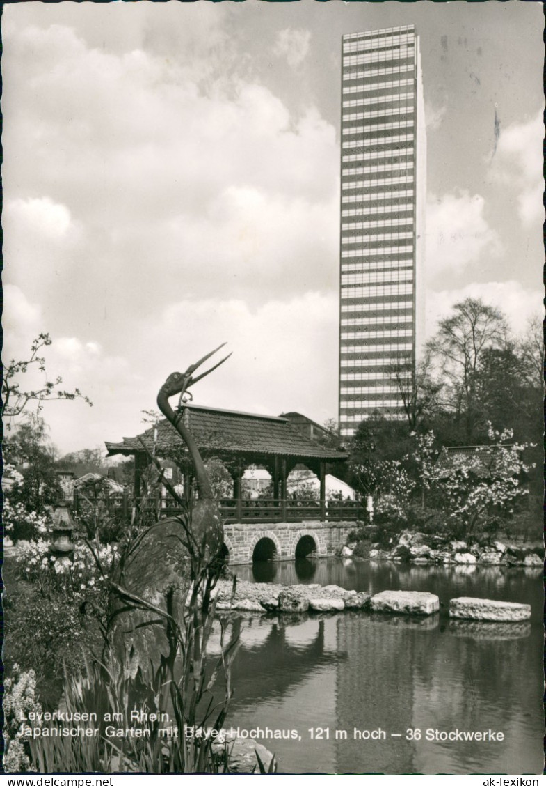 Ansichtskarte Leverkusen Japanischer Garten Verwaltungshochhaus 1967 - Leverkusen