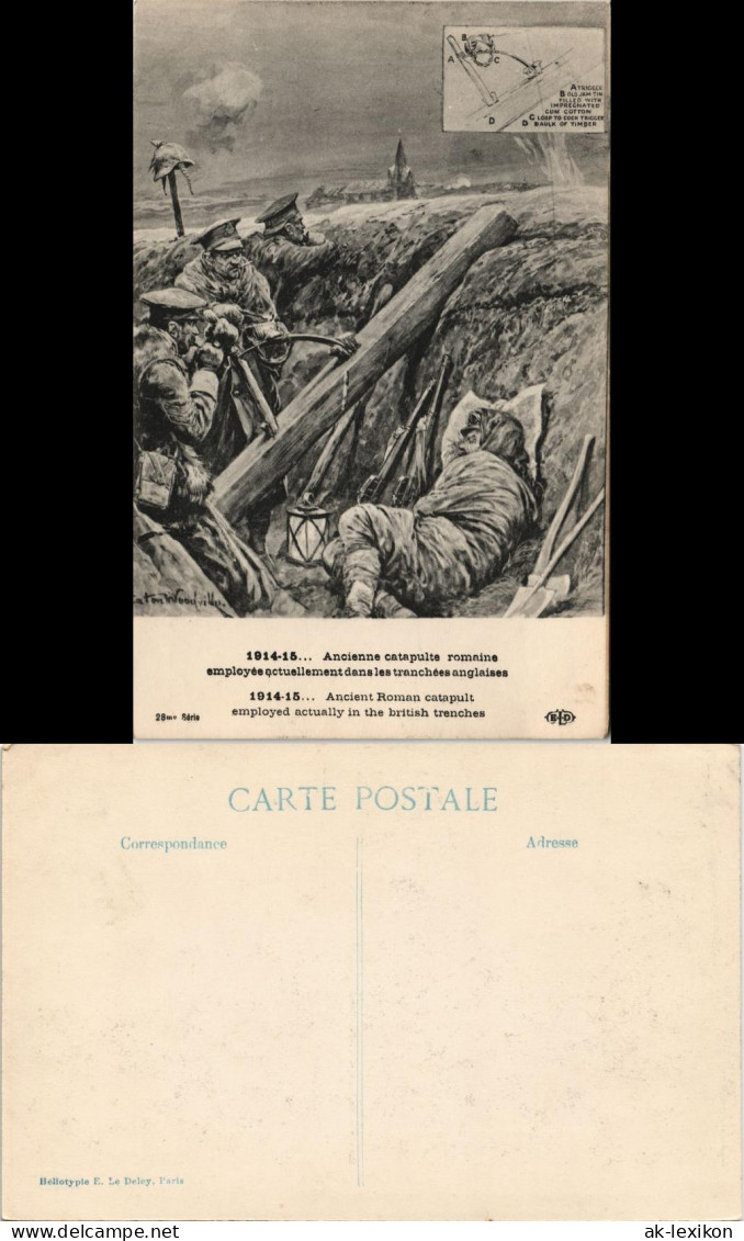 Militaria Künstlerkarte - Im Schützengraben Sign. Woodviller 1915 - Non Classés