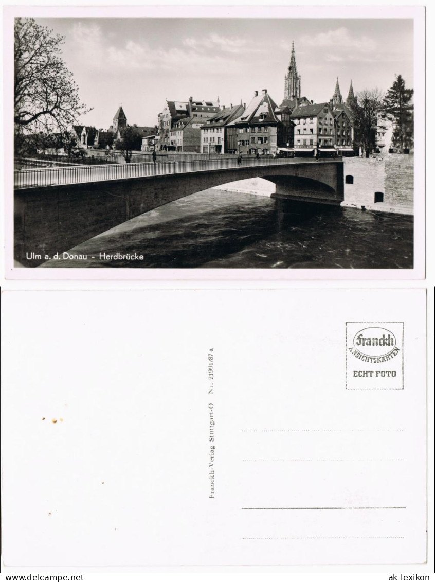 Ansichtskarte Ulm A. D. Donau Donau - Herdbrücke 1950 - Ulm