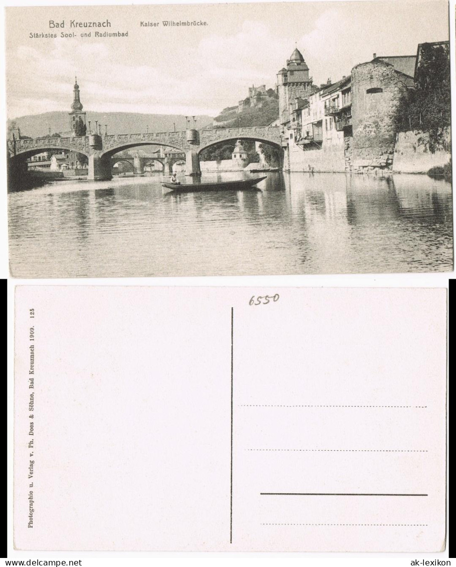Ansichtskarte Bad Kreuznach Partie An Der Nahe Kaiser Wilhelmbrücke 1909 - Bad Kreuznach