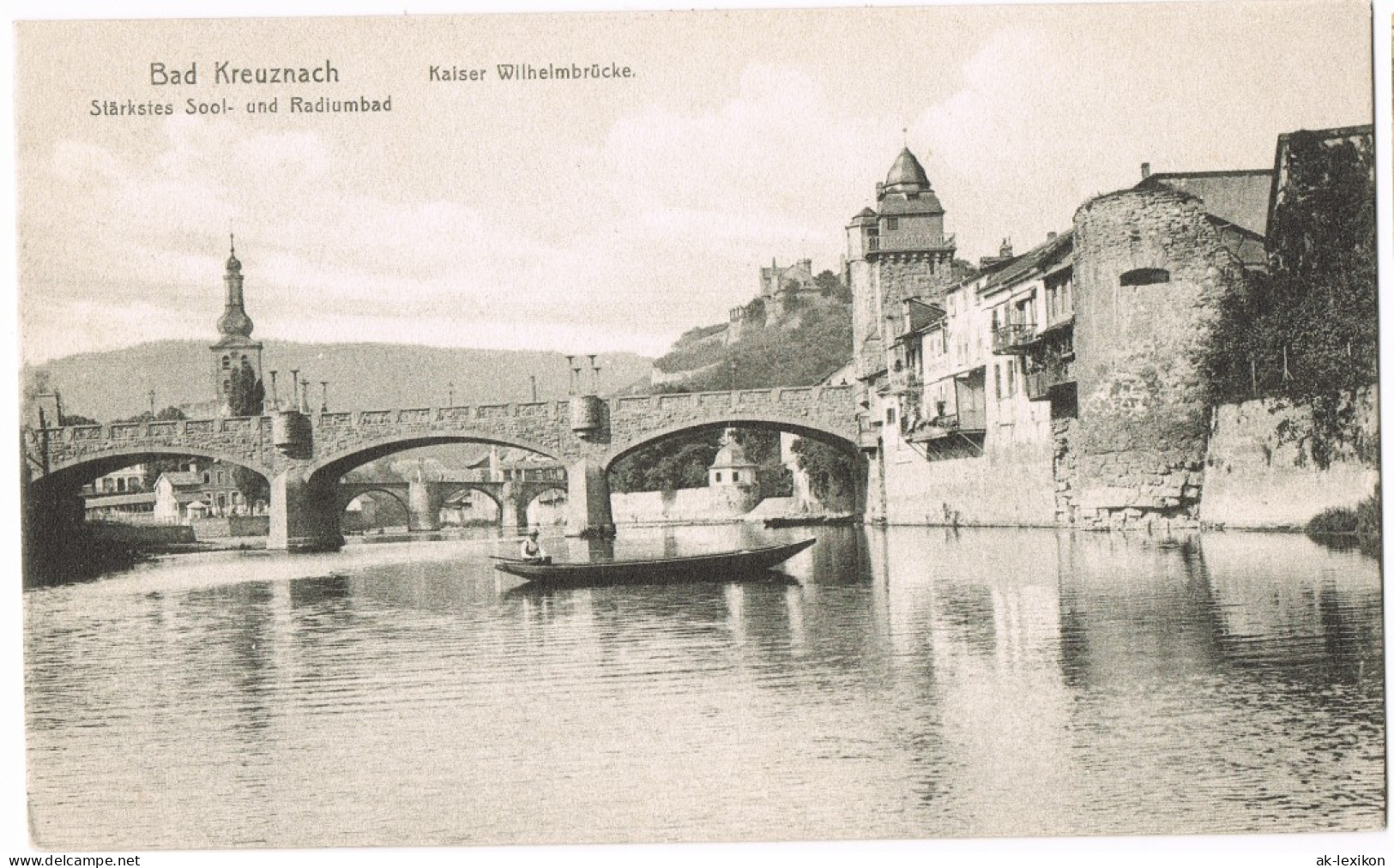 Ansichtskarte Bad Kreuznach Partie An Der Nahe Kaiser Wilhelmbrücke 1909 - Bad Kreuznach